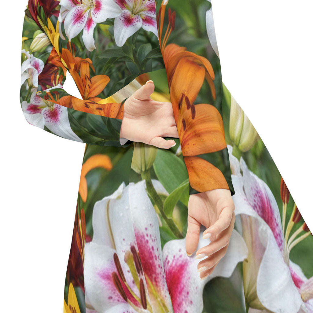 Floral Lily Long Sleeve Dance Dress