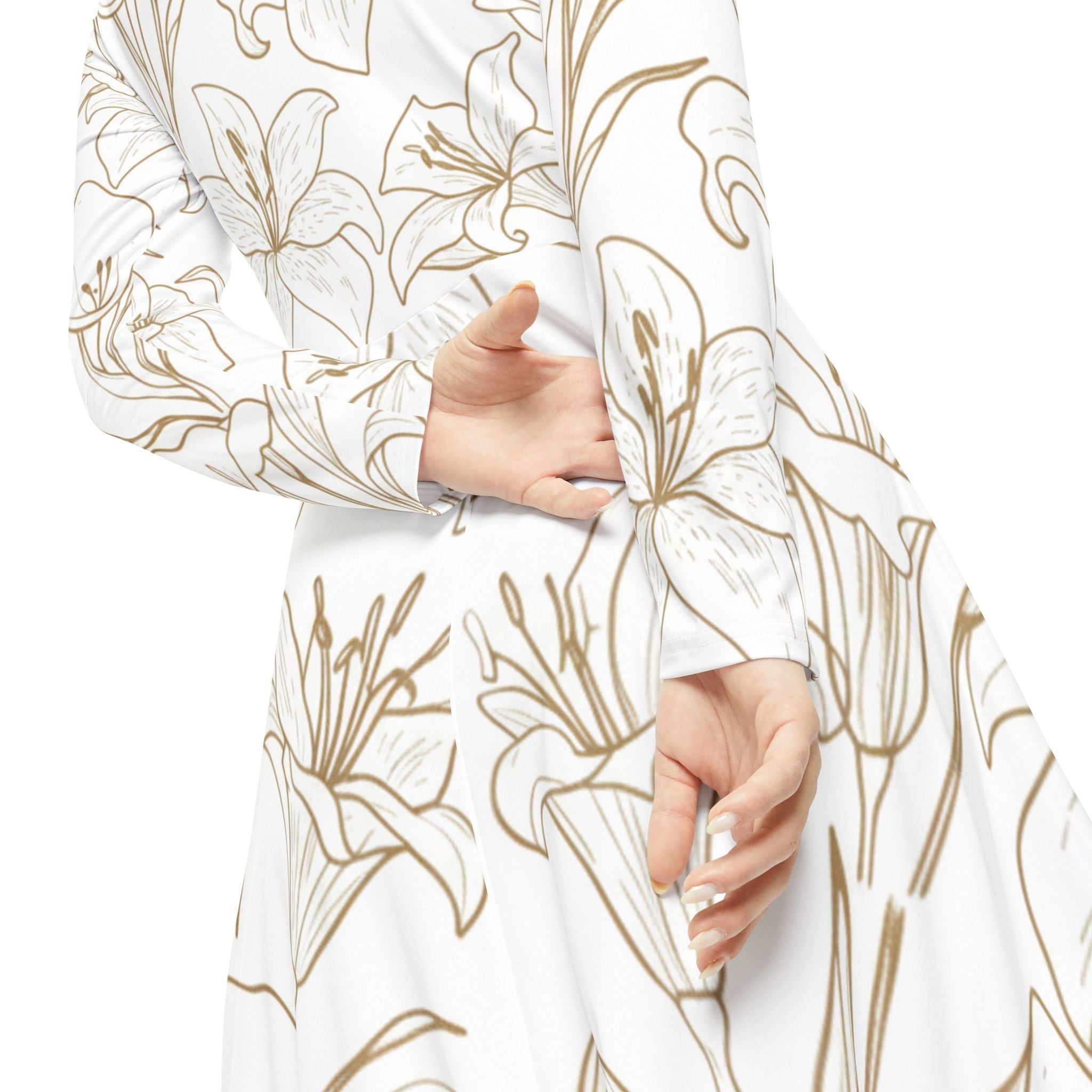 Floral Lily Long Sleeve Dance Dress