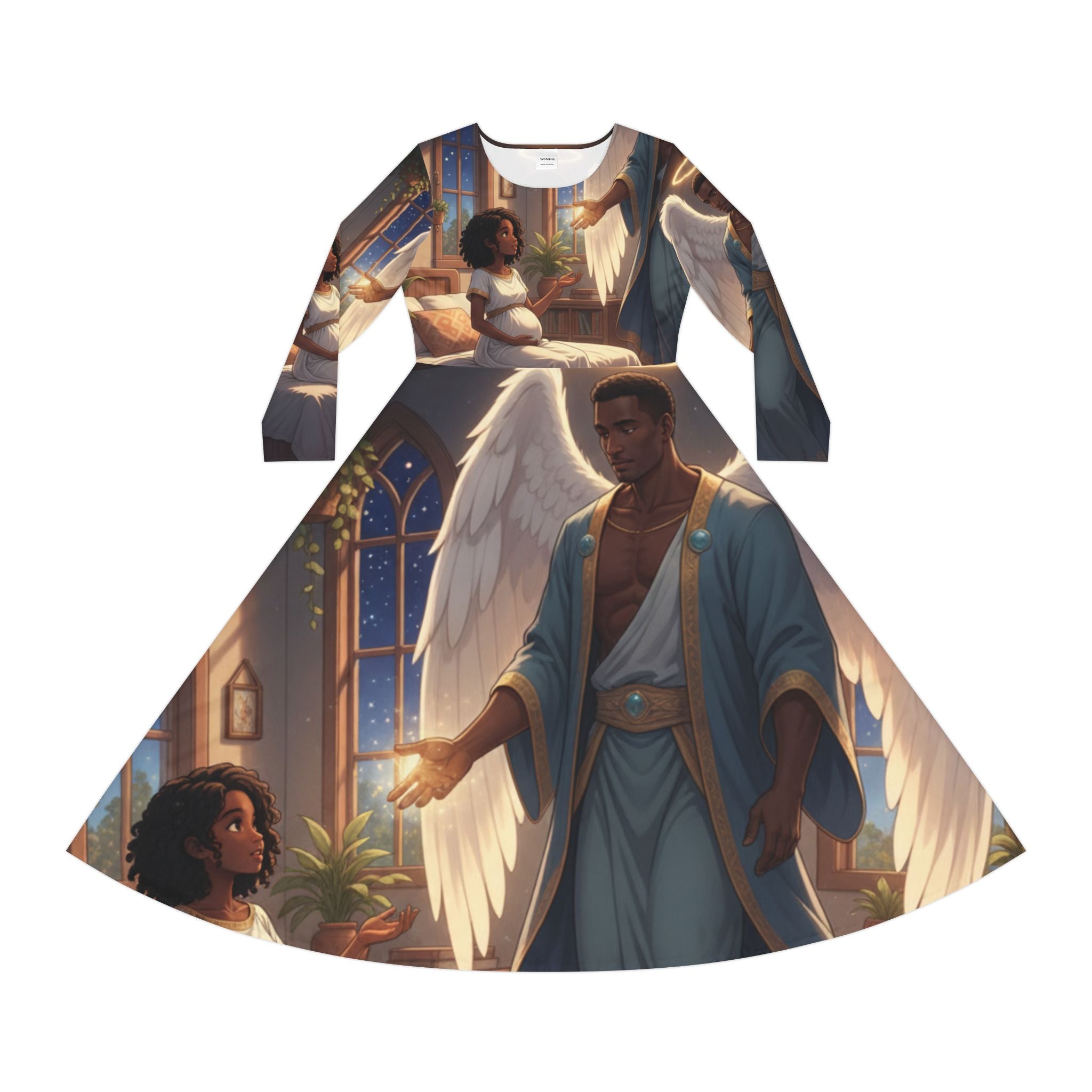 Mary And Angel Gabriel Long Sleeve Dance Dress