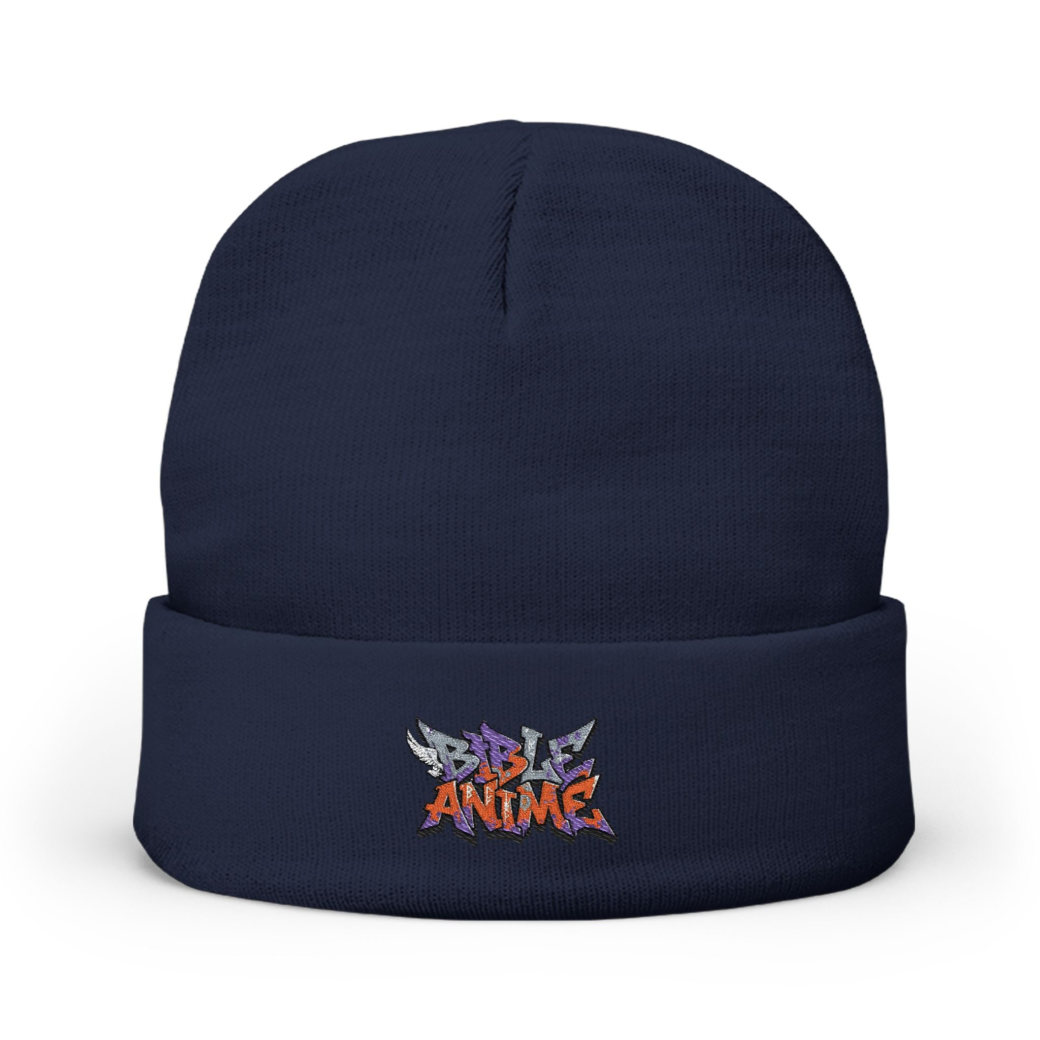 Embroidered 'Anime' Graffiti Knit Beanie