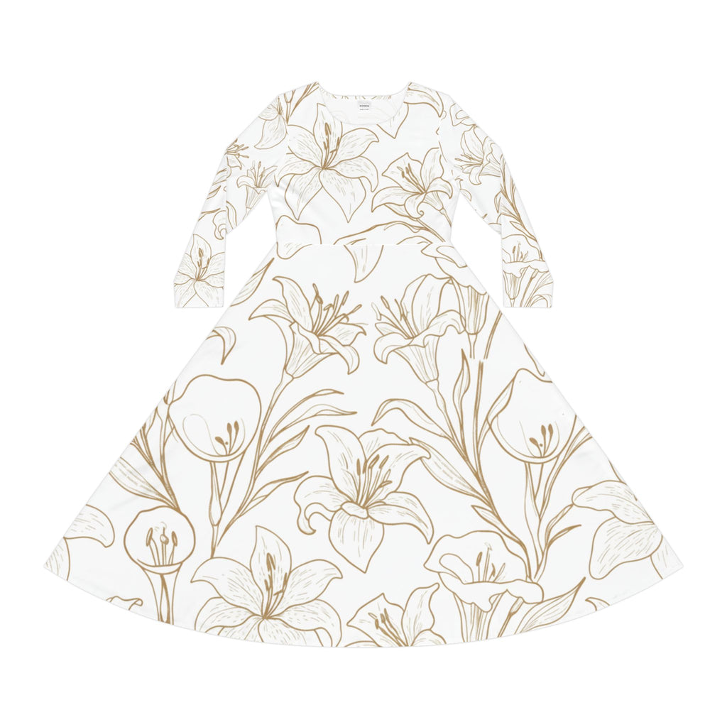 Floral Lily Long Sleeve Dance Dress