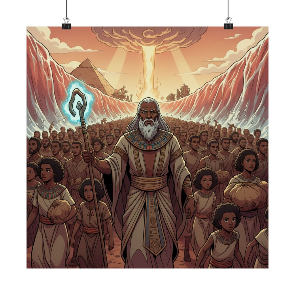 Exodus Moses Poster — Matte Vertical Biblical Art Print