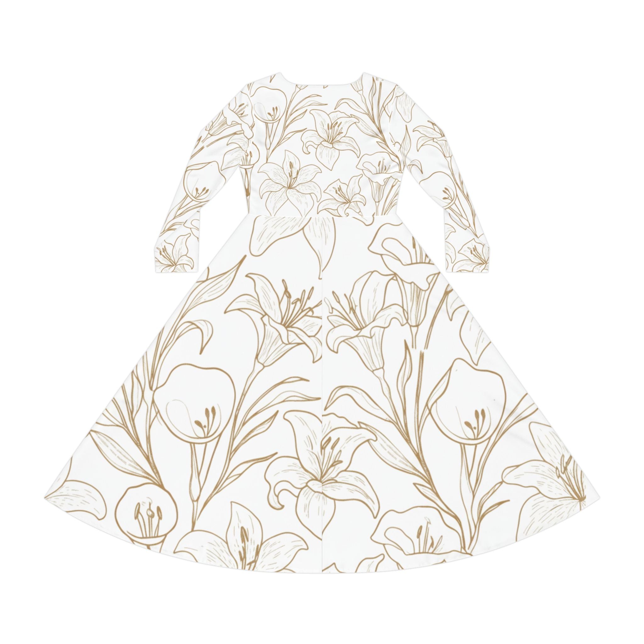 Floral Lily Long Sleeve Dance Dress