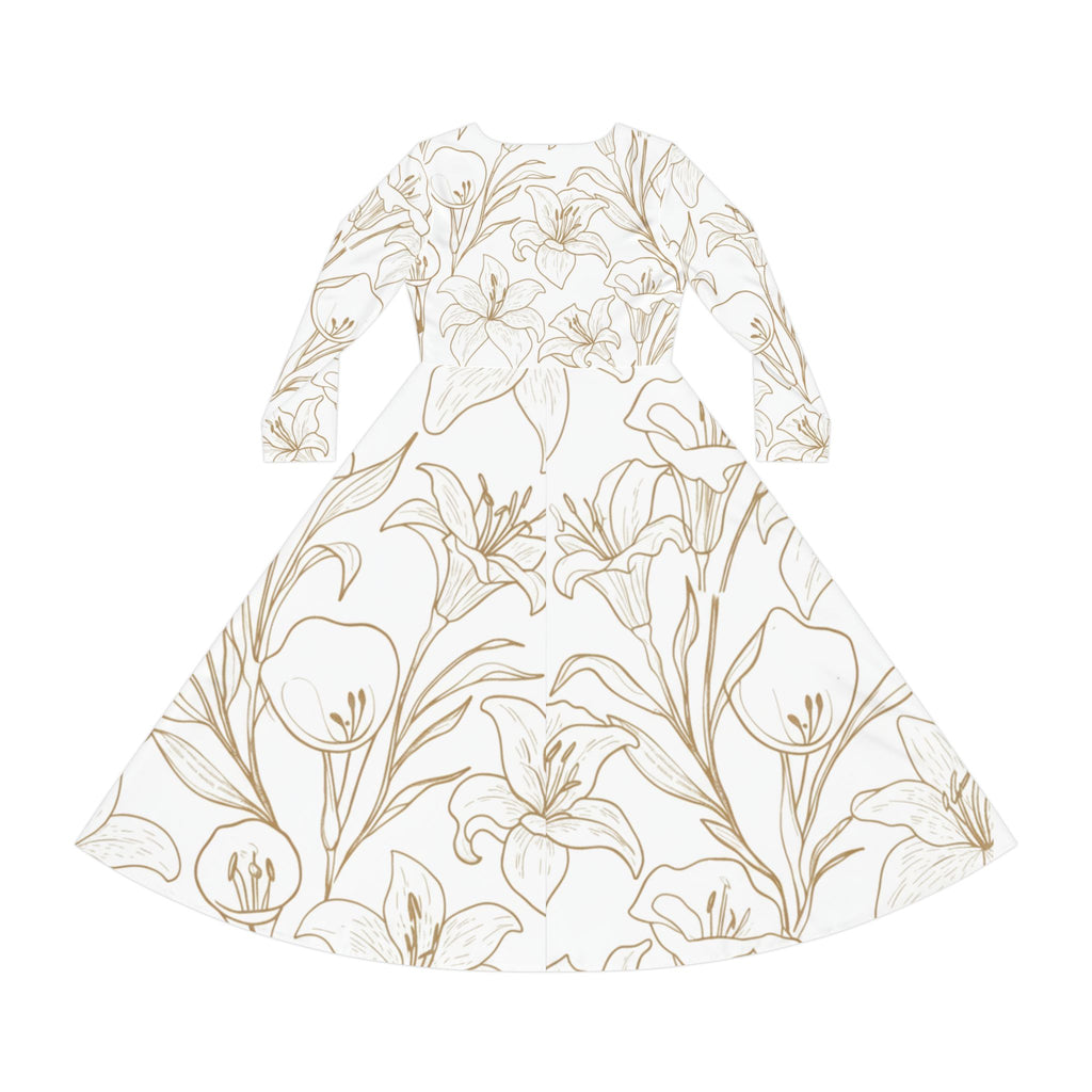 Floral Lily Long Sleeve Dance Dress