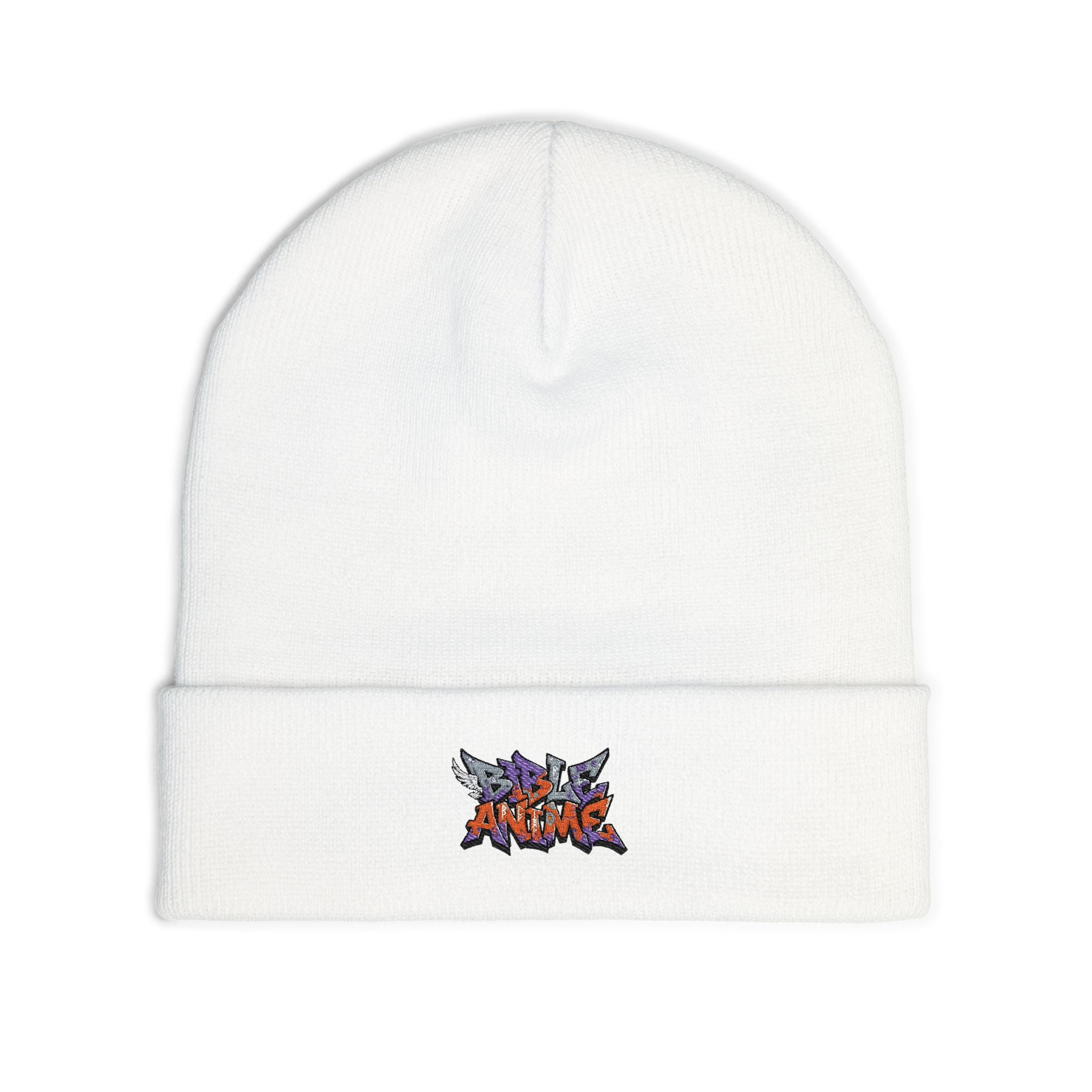 Embroidered 'Anime' Graffiti Knit Beanie