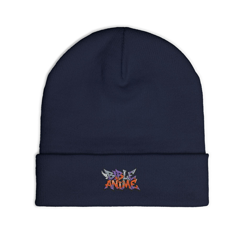 Embroidered 'Anime' Graffiti Knit Beanie
