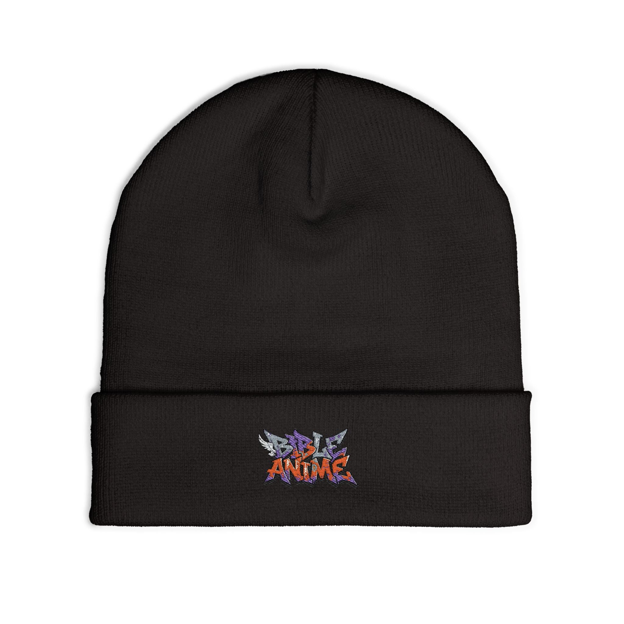 Embroidered 'Anime' Graffiti Knit Beanie